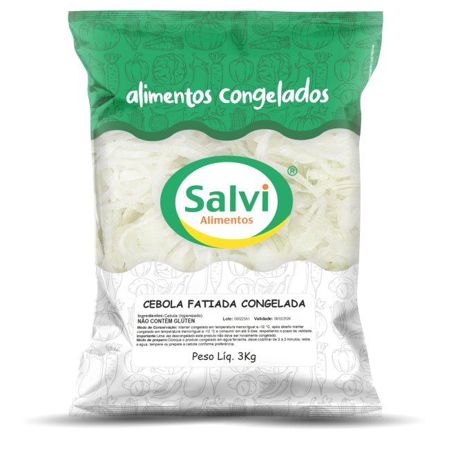 Cebola fatiada - Produto Salvi Alimentos