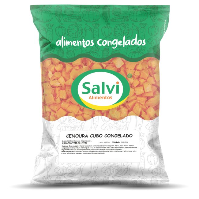 Cenoura em Cubos Congelada - Produto Salvi Alimentos